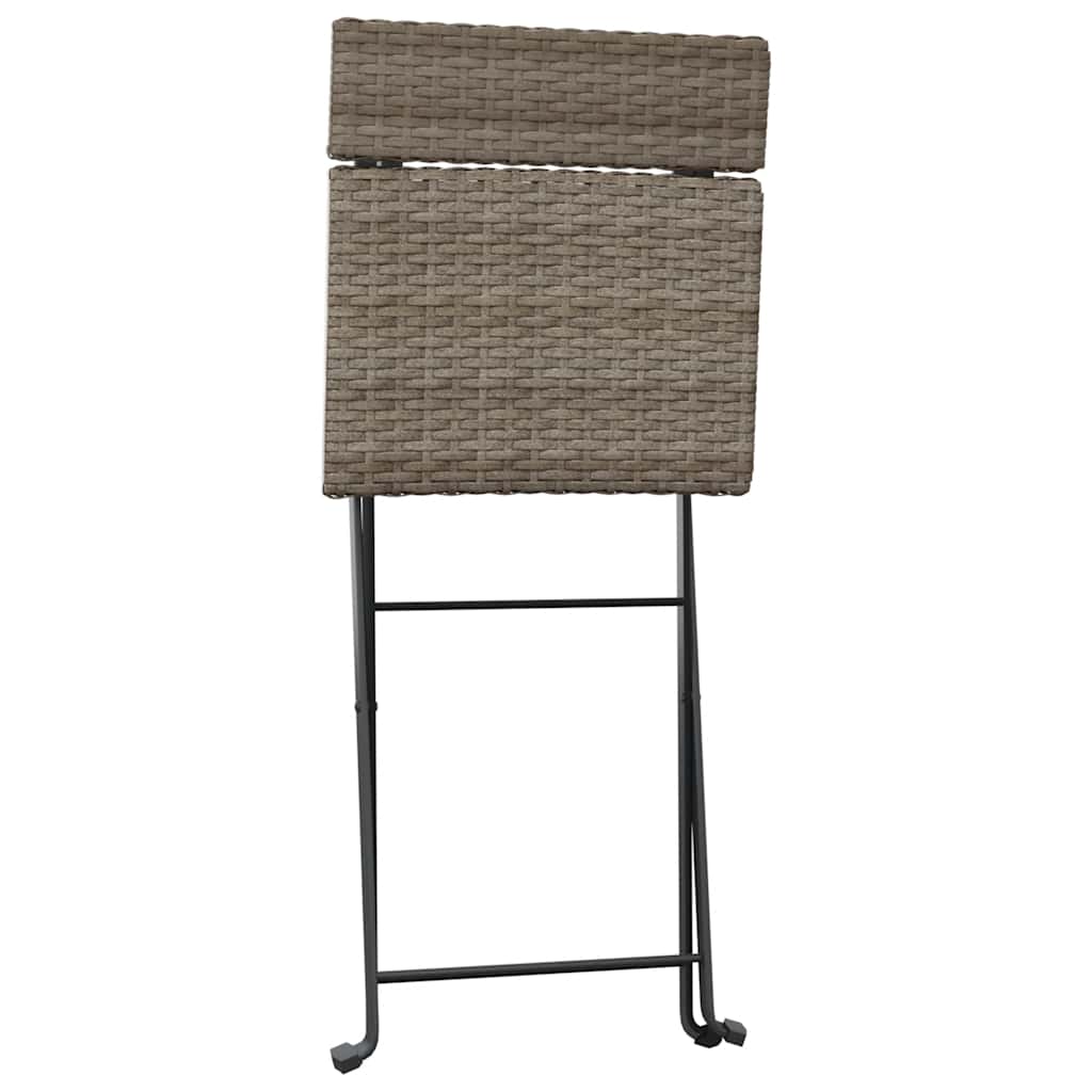 vidaXL Bistrostühle 6 Stk. Klappbar Grau Poly Rattan und Stahl