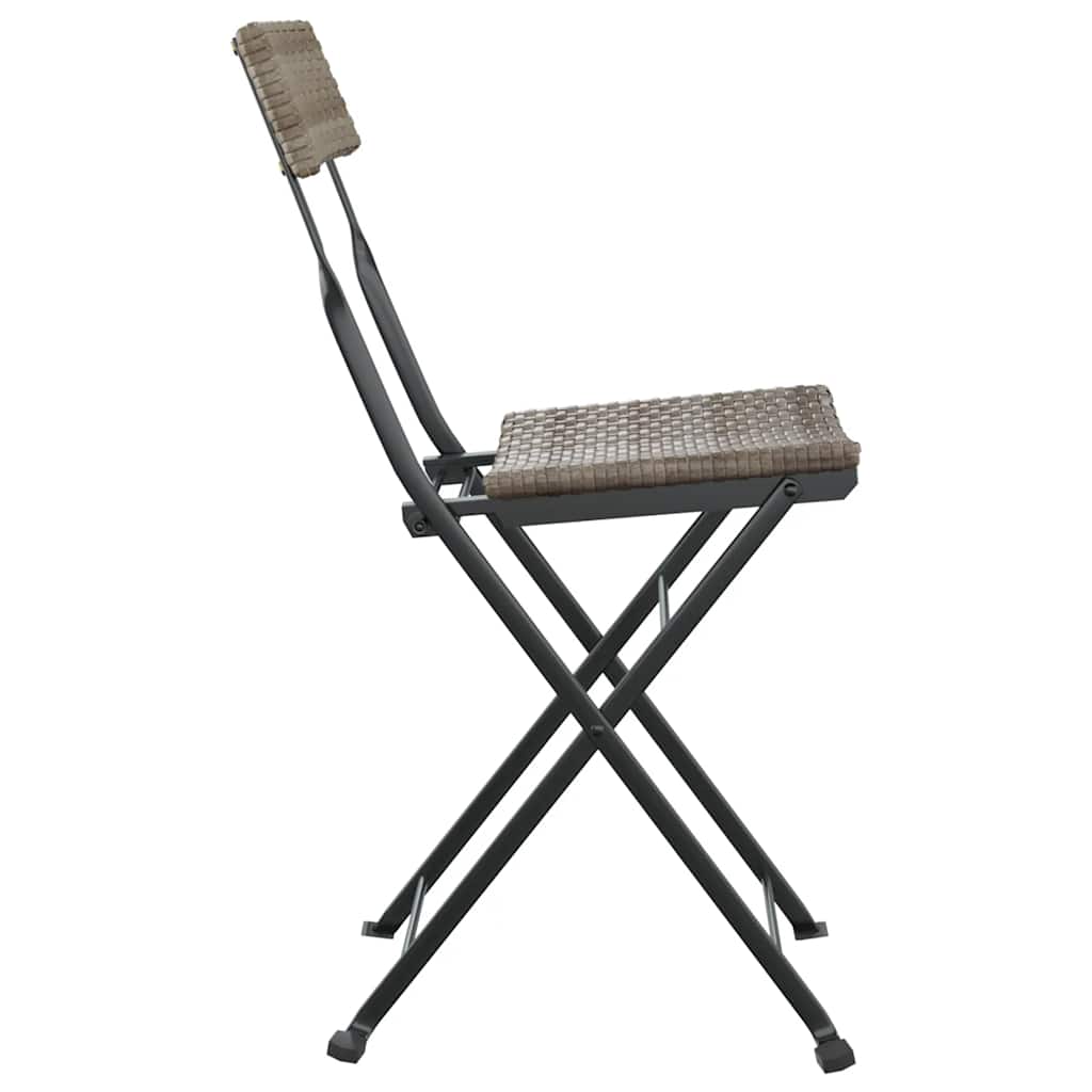 vidaXL Bistrostühle 6 Stk. Klappbar Grau Poly Rattan und Stahl