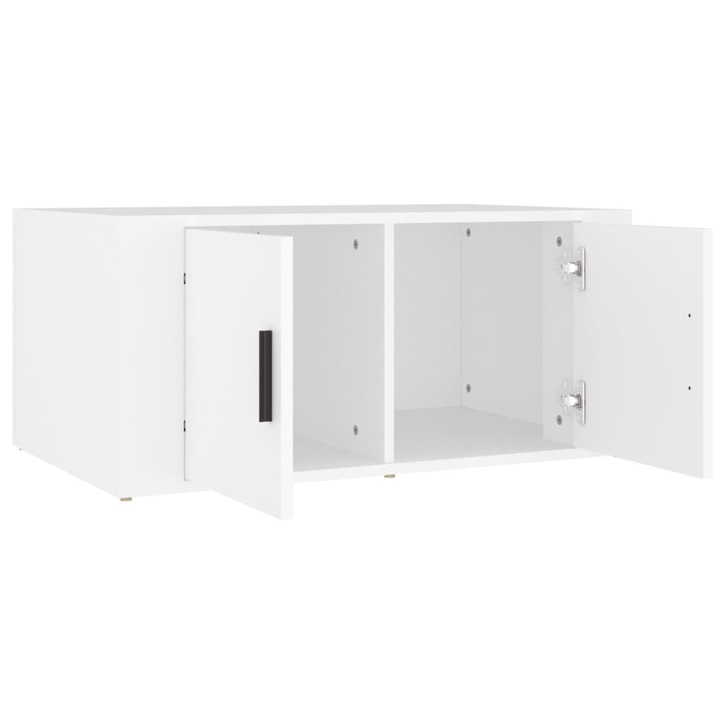 vidaXL Table basse blanche 80x50x36 cm en bois d'ingénierie