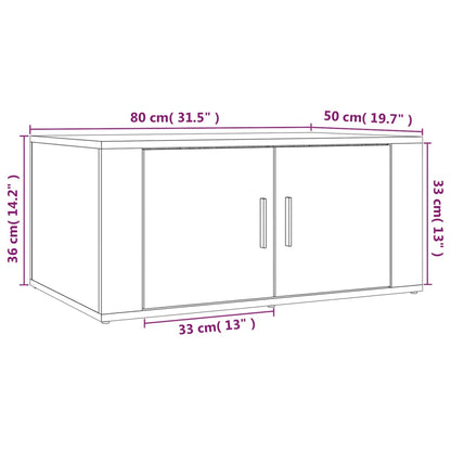 vidaXL Table basse blanche 80x50x36 cm en bois d'ingénierie
