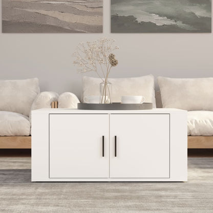 vidaXL Table basse blanche 80x50x36 cm en bois d'ingénierie