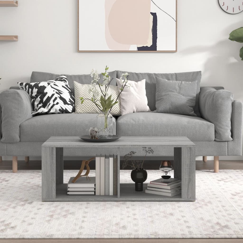 vidaXL Couchtisch Grau Sonoma 100x50x36 cm Holzwerkstoff