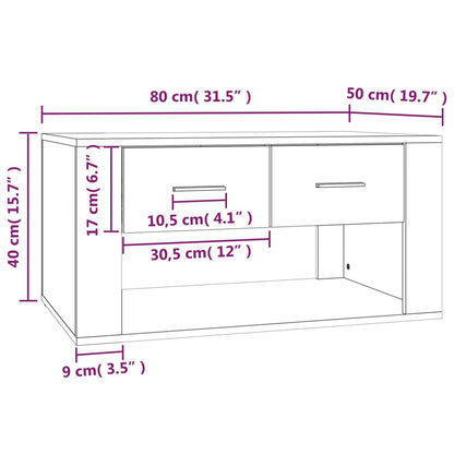 vidaXL Couchtisch Weiß 80x50x40 cm Holzwerkstoff