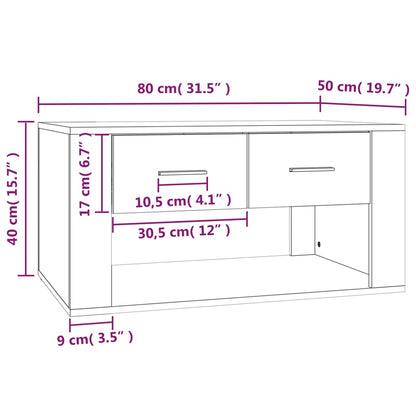 vidaXL Couchtisch Hochglanz-Weiß 80x50x40 cm Holzwerkstoff