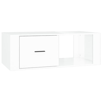 vidaXL Table basse Blanc brillant 100x50,5x35 cm Bois d'ingénierie