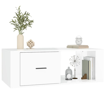 vidaXL Table basse Blanc brillant 100x50,5x35 cm Bois d'ingénierie