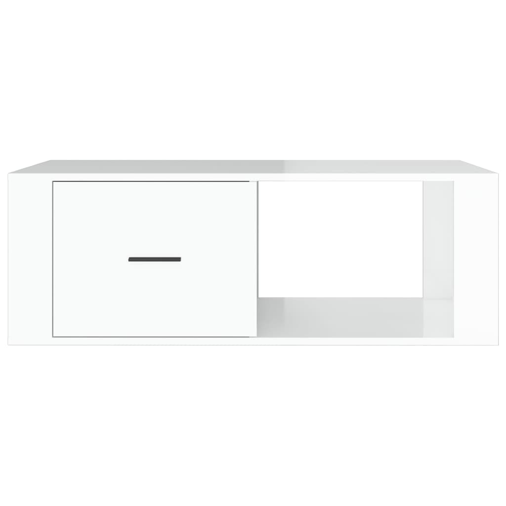 vidaXL Table basse Blanc brillant 100x50,5x35 cm Bois d'ingénierie