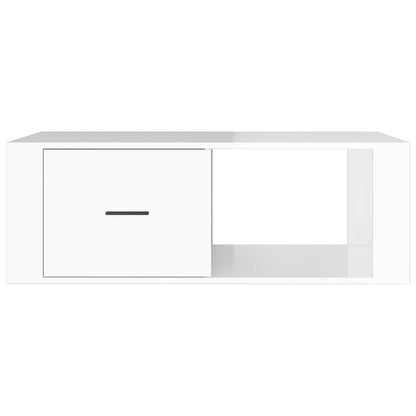 vidaXL Table basse Blanc brillant 100x50,5x35 cm Bois d'ingénierie