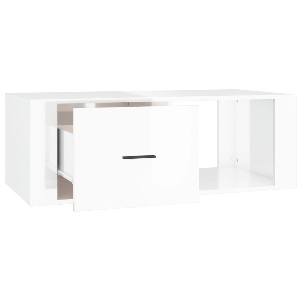 vidaXL Table basse Blanc brillant 100x50,5x35 cm Bois d'ingénierie