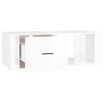 vidaXL Table basse Blanc brillant 100x50,5x35 cm Bois d'ingénierie