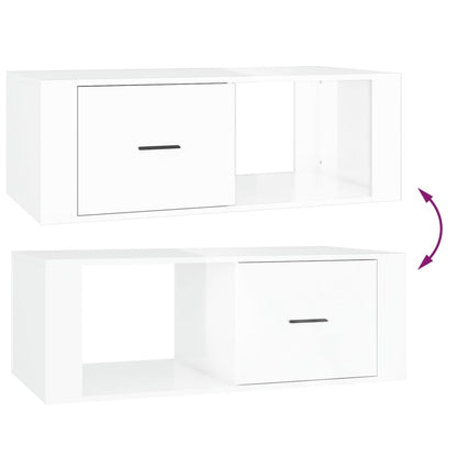 vidaXL Table basse Blanc brillant 100x50,5x35 cm Bois d'ingénierie