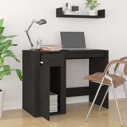 vidaXL Bureau noir 100x49x75 cm en bois d'ingénierie