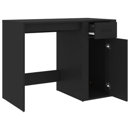 vidaXL Bureau noir 100x49x75 cm en bois d'ingénierie