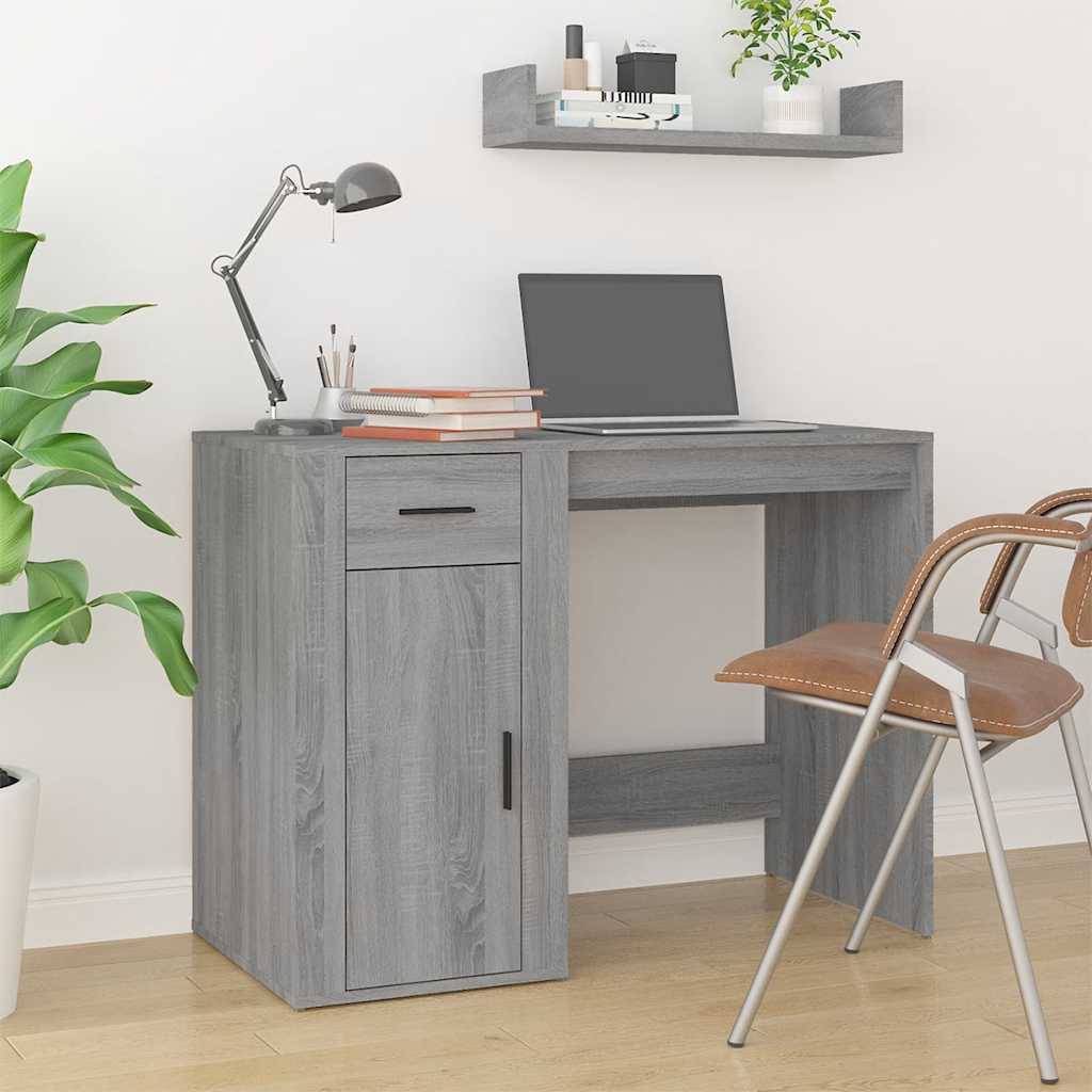 vidaXL Bureau Gris Sonoma 100x49x75 cm Bois d'ingénierie