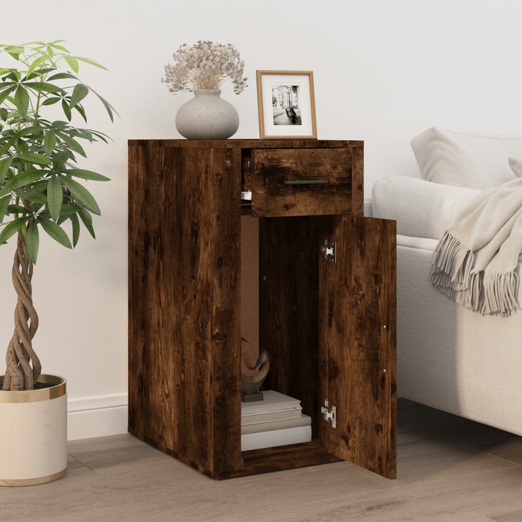 vidaXL Büroschrank Räuchereiche 40x49x75 cm Holzwerkstoff