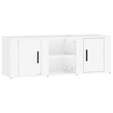 vidaXL Meuble TV blanc brillant 100x31,5x35 cm Aggloméré