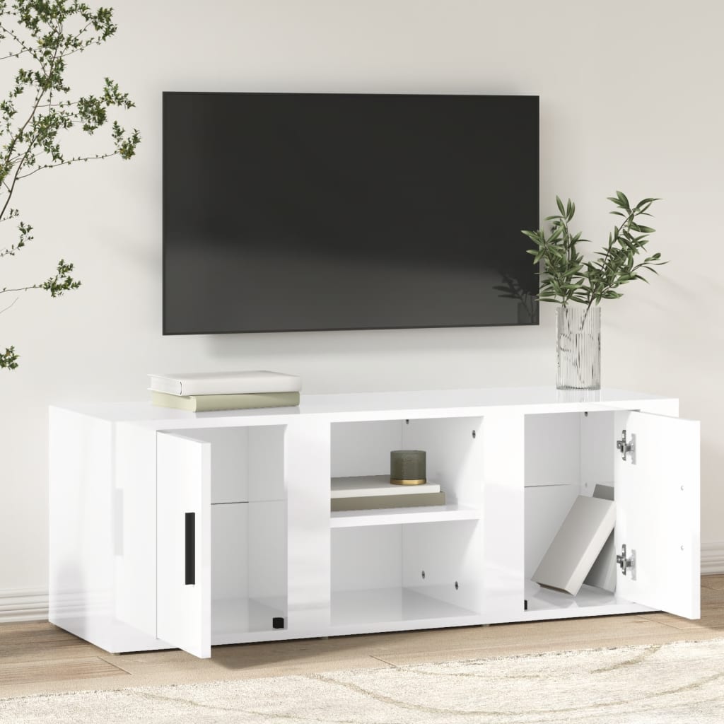 vidaXL TV-Schrank Hochglanz-Weiß 100x31,5x35 cm Holzwerkstoff