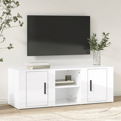 vidaXL TV-Schrank Hochglanz-Weiß 100x31,5x35 cm Holzwerkstoff