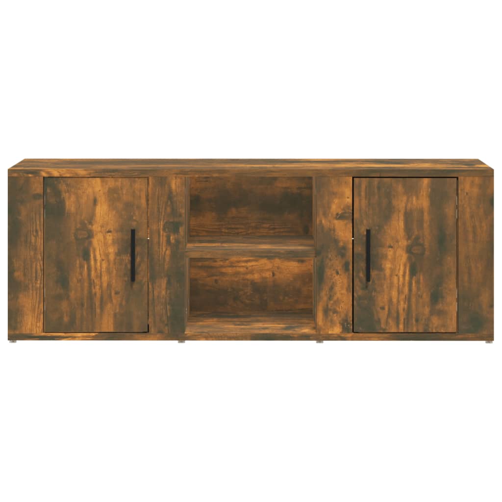 vidaXL Meuble TV chêne fumé 100x31,5x35 cm bois d'ingénierie