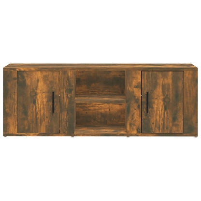 vidaXL Meuble TV chêne fumé 100x31,5x35 cm bois d'ingénierie