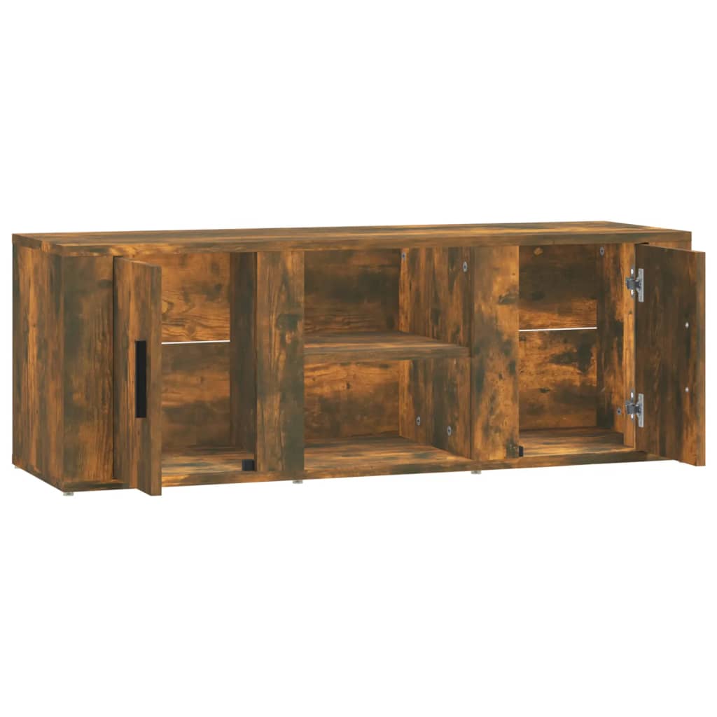 vidaXL Meuble TV chêne fumé 100x31,5x35 cm bois d'ingénierie