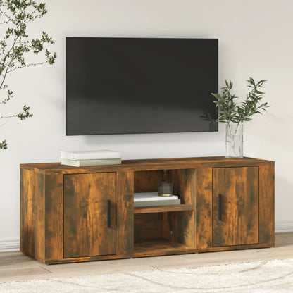 vidaXL Meuble TV chêne fumé 100x31,5x35 cm bois d'ingénierie