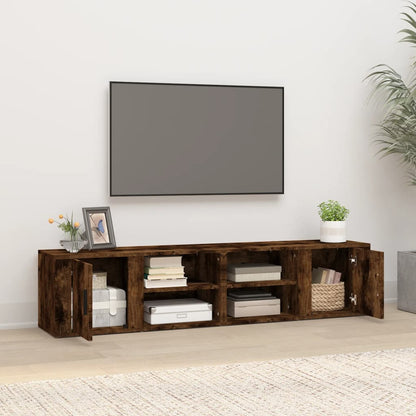 vidaXL TV-Schränke 2 Stk. Räuchereiche 80x31,5x36 cm Holzwerkstoff