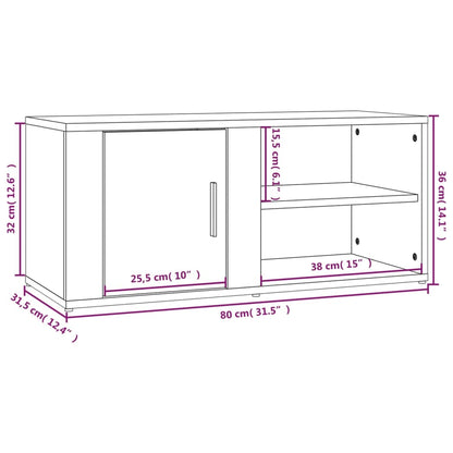 vidaXL TV-Schränke 2 Stk. Räuchereiche 80x31,5x36 cm Holzwerkstoff