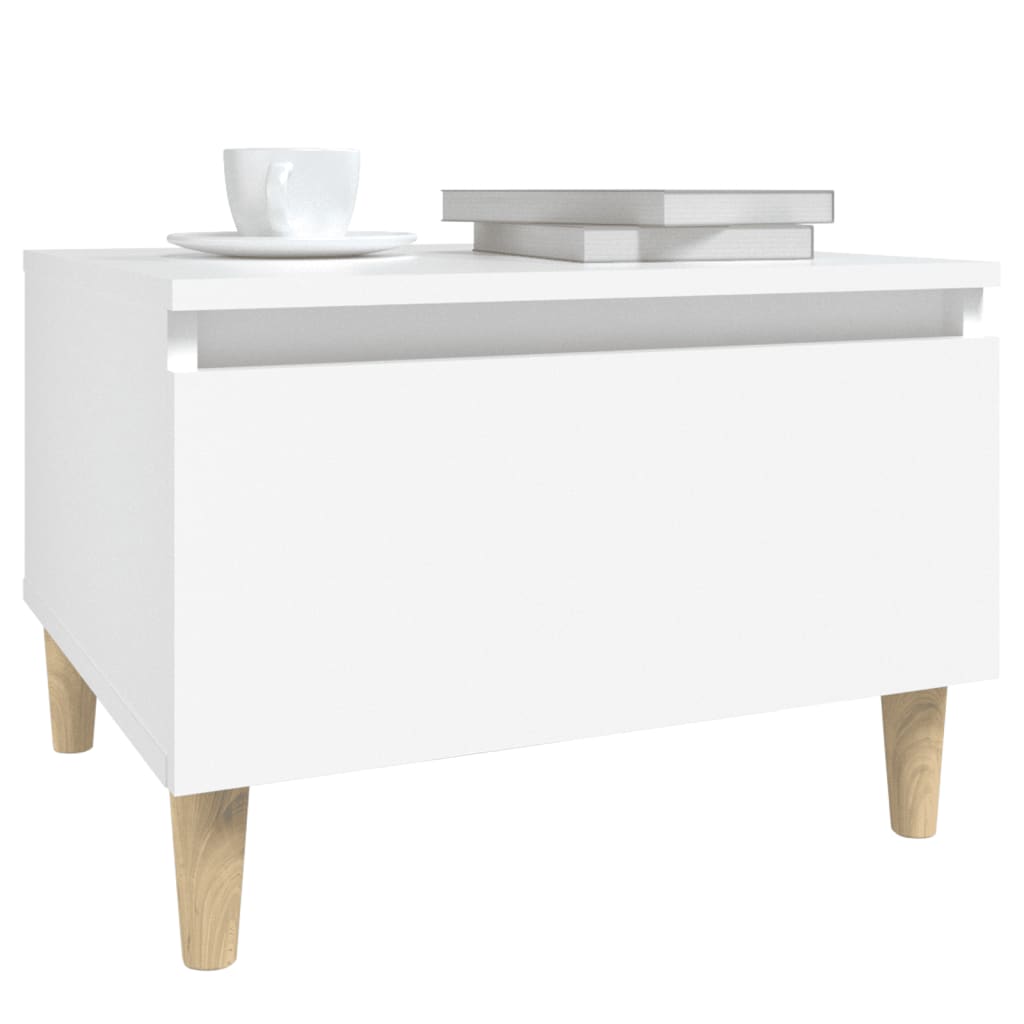 vidaXL Table d'appoint Blanc 50x46x35 cm Bois d'ingénierie