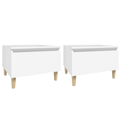 vidaXL Tables d'appoint 2 pcs Blanc 50x46x35 cm Bois d'ingénierie