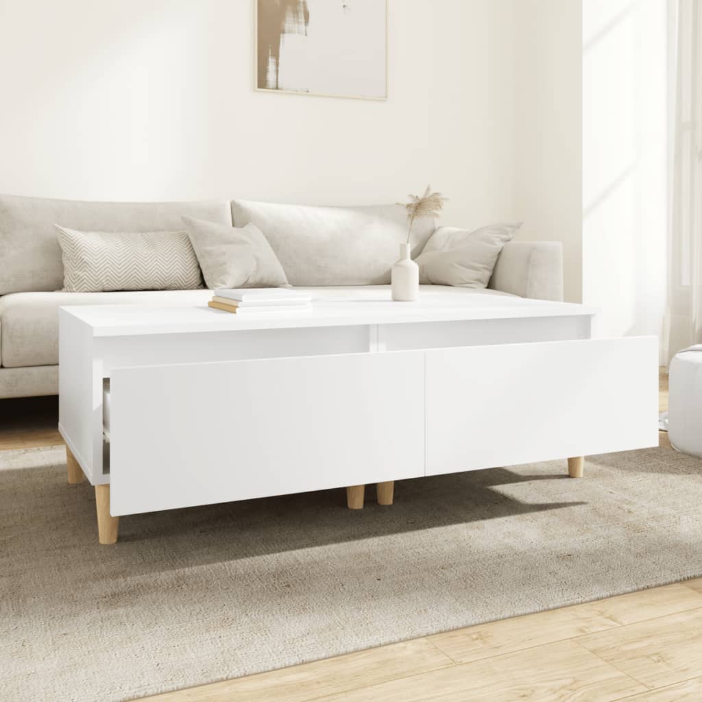 vidaXL Tables d'appoint 2 pcs Blanc 50x46x35 cm Bois d'ingénierie