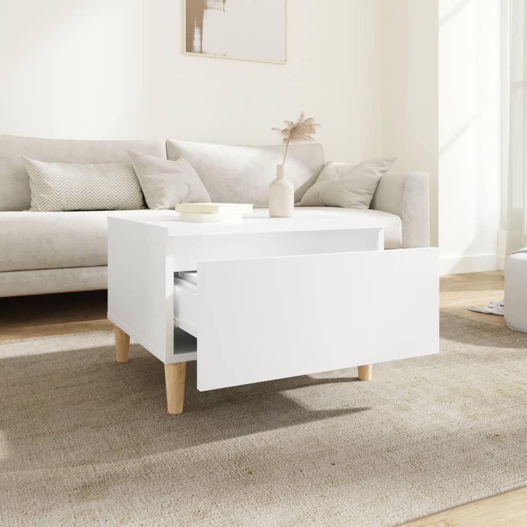 vidaXL Tables d'appoint 2 pcs Blanc 50x46x35 cm Bois d'ingénierie