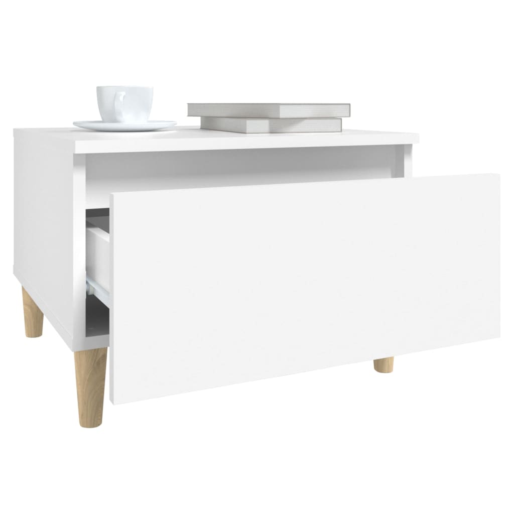 vidaXL Tables d'appoint 2 pcs Blanc 50x46x35 cm Bois d'ingénierie