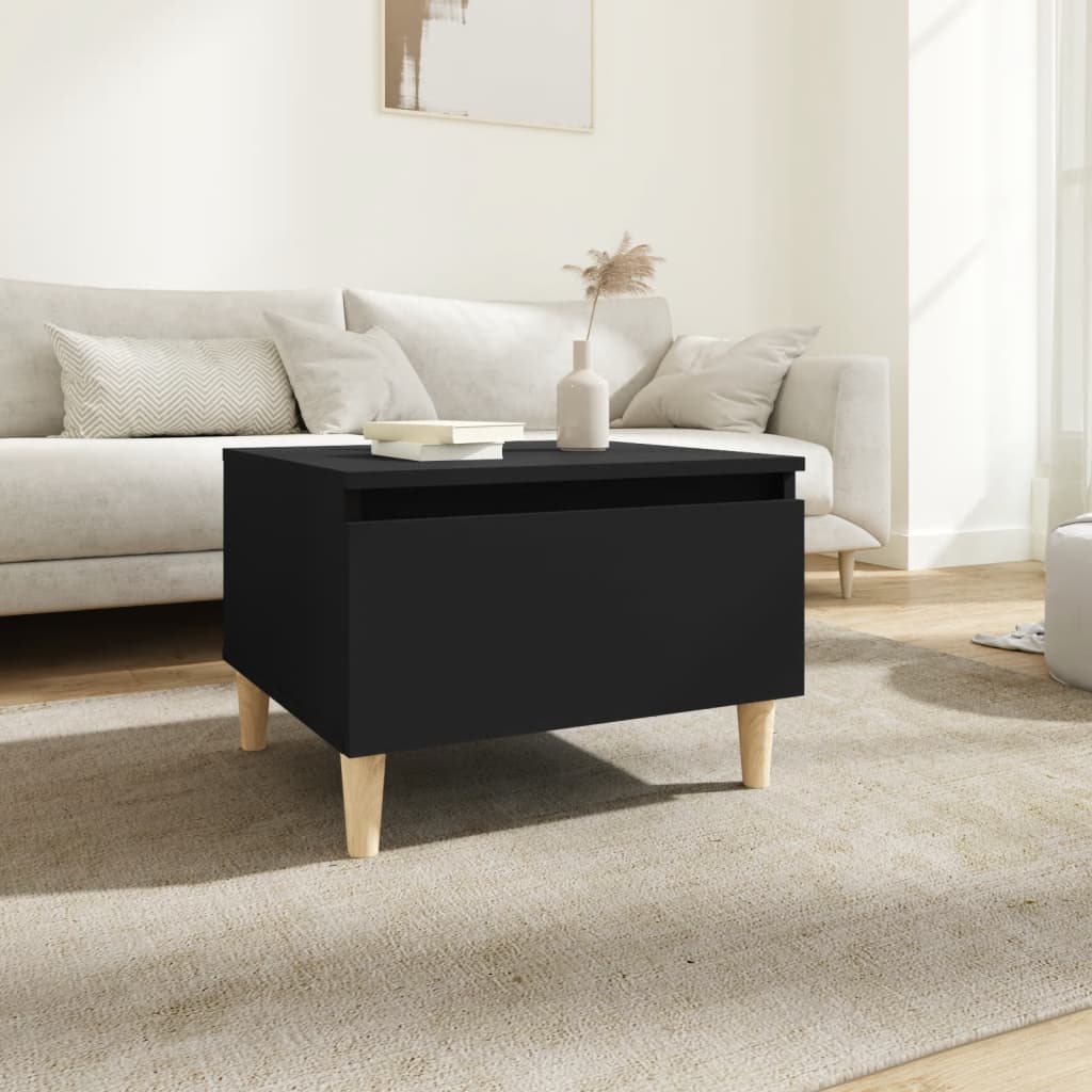 vidaXL Table d'appoint noir 50x46x35 cm Bois d'ingénierie