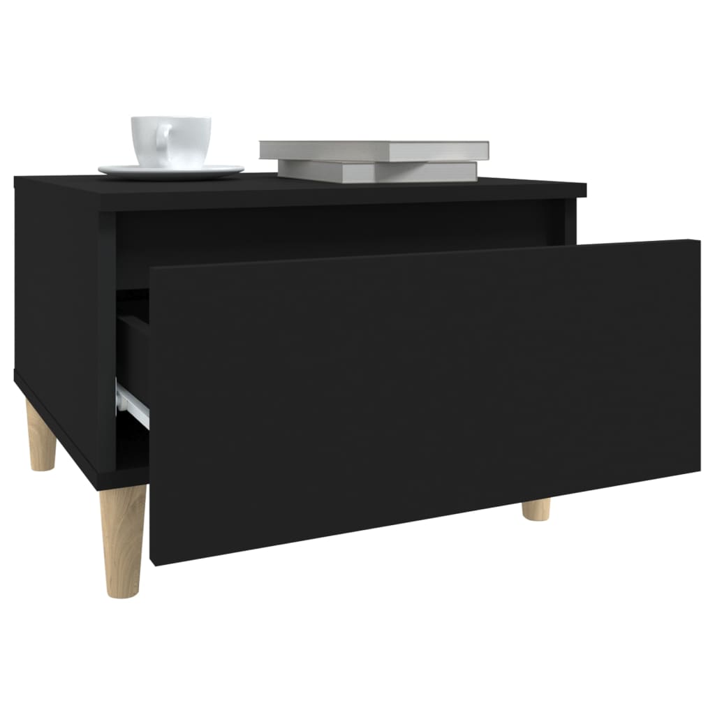 vidaXL Tables d'appoint 2 pcs Noir 50x46x35 cm Bois d'ingénierie
