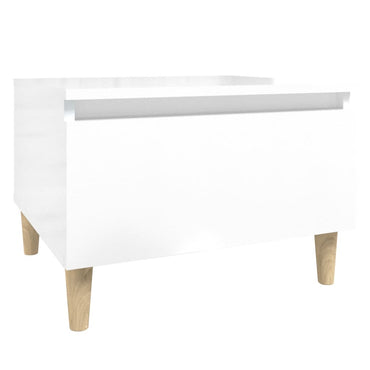 vidaXL Table d'appoint blanc brillant 50x46x35 cm en bois d'ingénierie