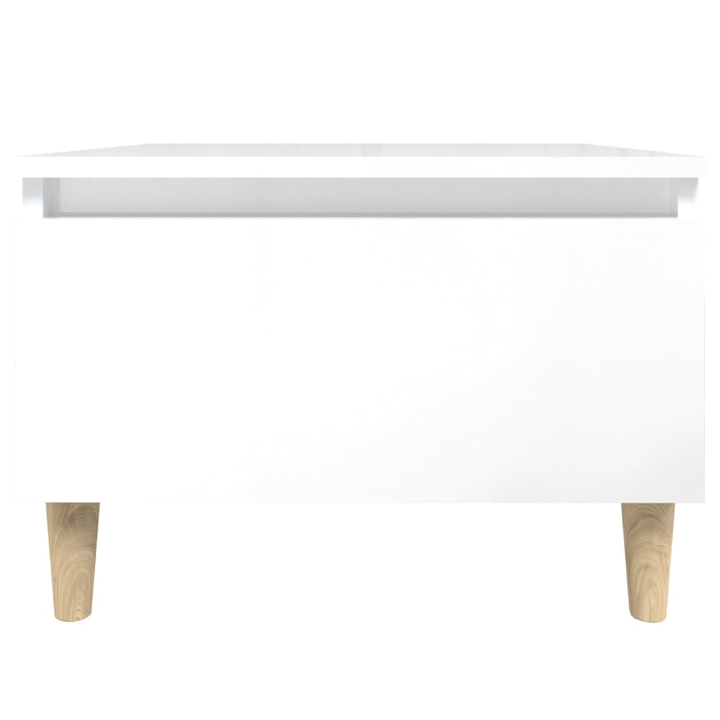 vidaXL Table d'appoint blanc brillant 50x46x35 cm en bois d'ingénierie