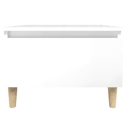 vidaXL Table d'appoint blanc brillant 50x46x35 cm en bois d'ingénierie