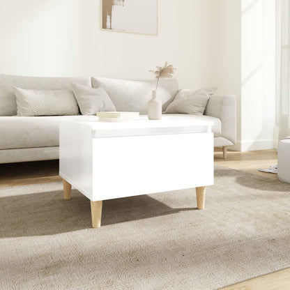 vidaXL Table d'appoint blanc brillant 50x46x35 cm en bois d'ingénierie