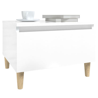 vidaXL Tables d'appoint 2 pcs Blanc haute brillance 50x46x35 cm Bois d'ingénierie