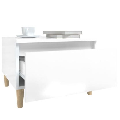 vidaXL Tables d'appoint 2 pcs Blanc haute brillance 50x46x35 cm Bois d'ingénierie