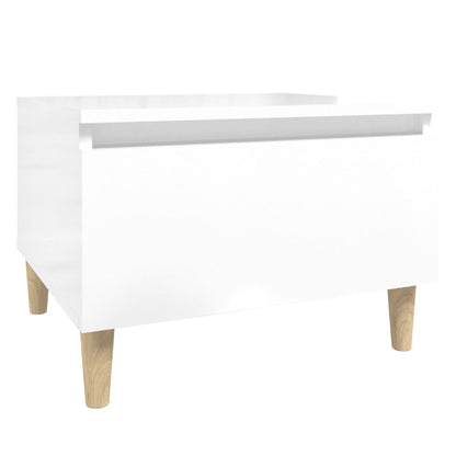 vidaXL Tables d'appoint 2 pcs Blanc haute brillance 50x46x35 cm Bois d'ingénierie