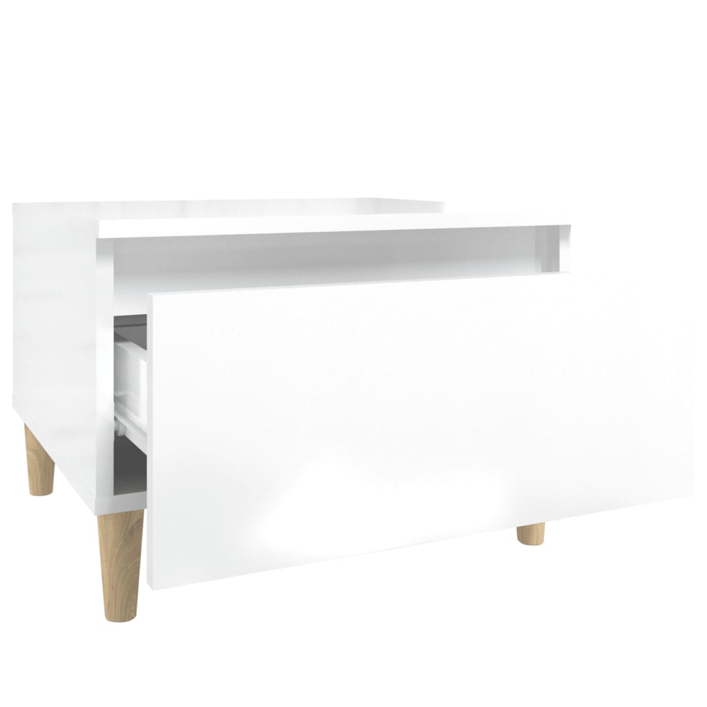 vidaXL Tables d'appoint 2 pcs Blanc haute brillance 50x46x35 cm Bois d'ingénierie