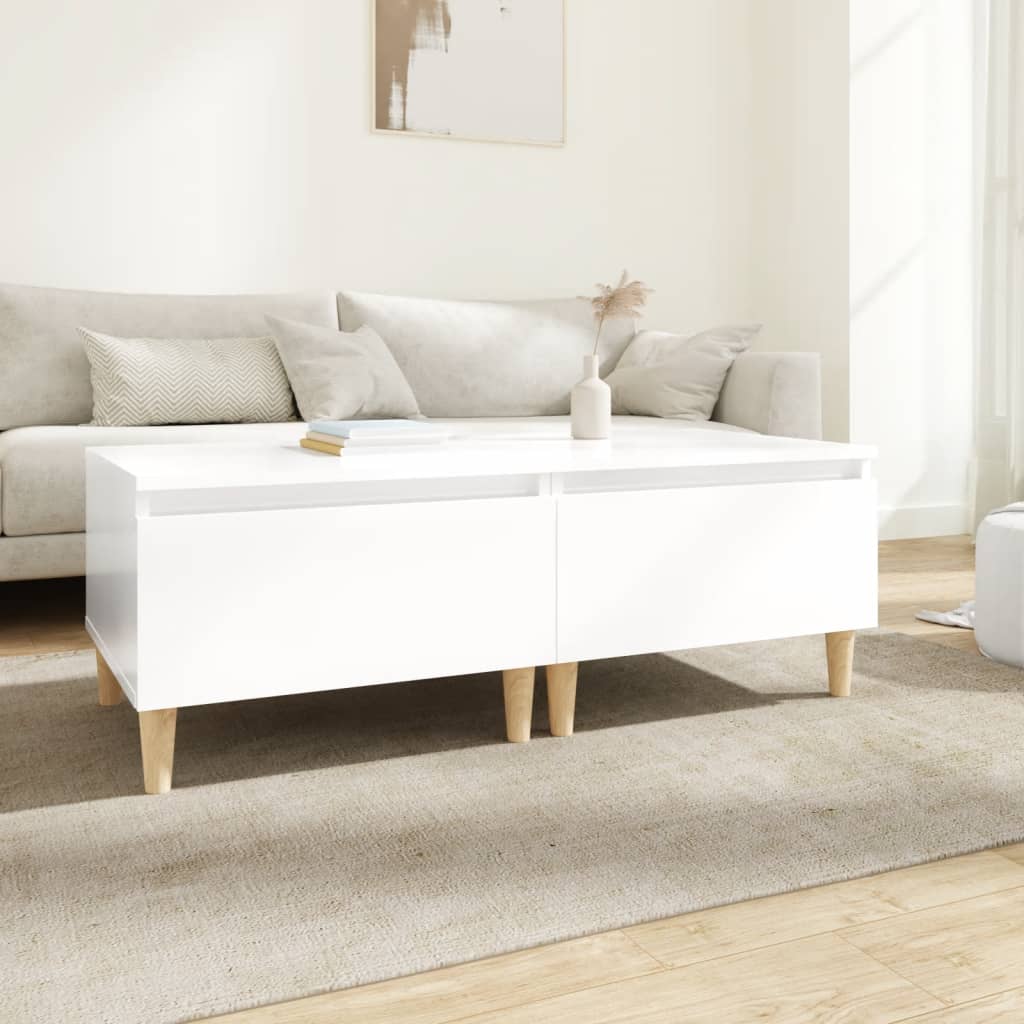 vidaXL Tables d'appoint 2 pcs Blanc haute brillance 50x46x35 cm Bois d'ingénierie