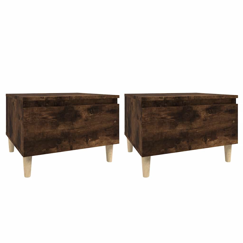vidaXL Tables d'appoint 2 pcs Chêne fumé 50x46x35 cm Bois d'ingénierie