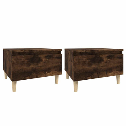 vidaXL Tables d'appoint 2 pcs Chêne fumé 50x46x35 cm Bois d'ingénierie