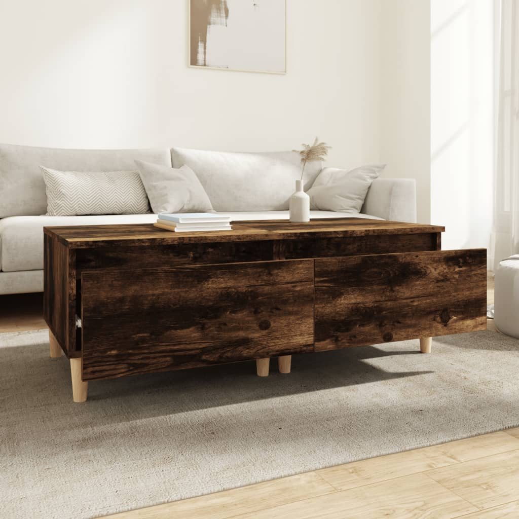 vidaXL Tables d'appoint 2 pcs Chêne fumé 50x46x35 cm Bois d'ingénierie
