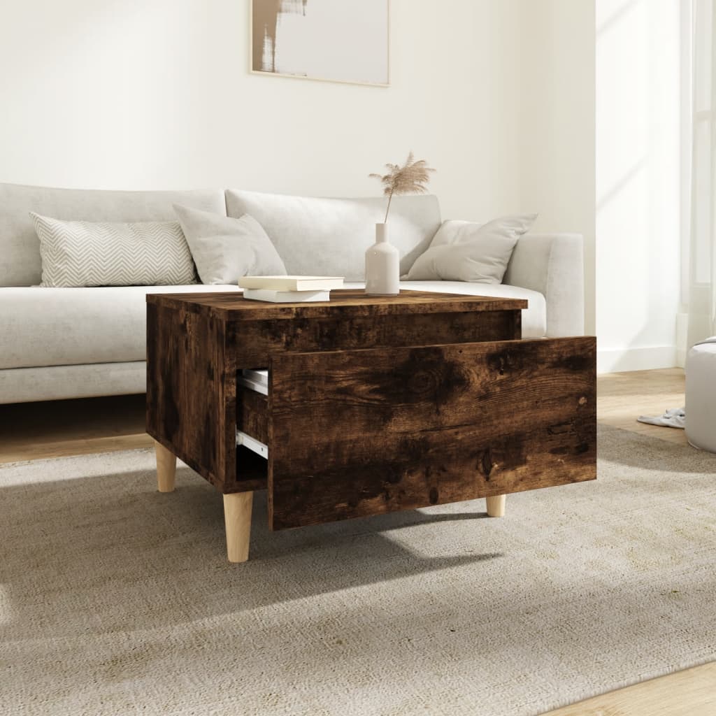 vidaXL Tables d'appoint 2 pcs Chêne fumé 50x46x35 cm Bois d'ingénierie