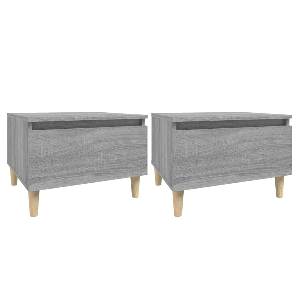 vidaXL Tables d'appoint 2 pcs Gris Sonoma 50x46x35 cm Bois d'ingénierie