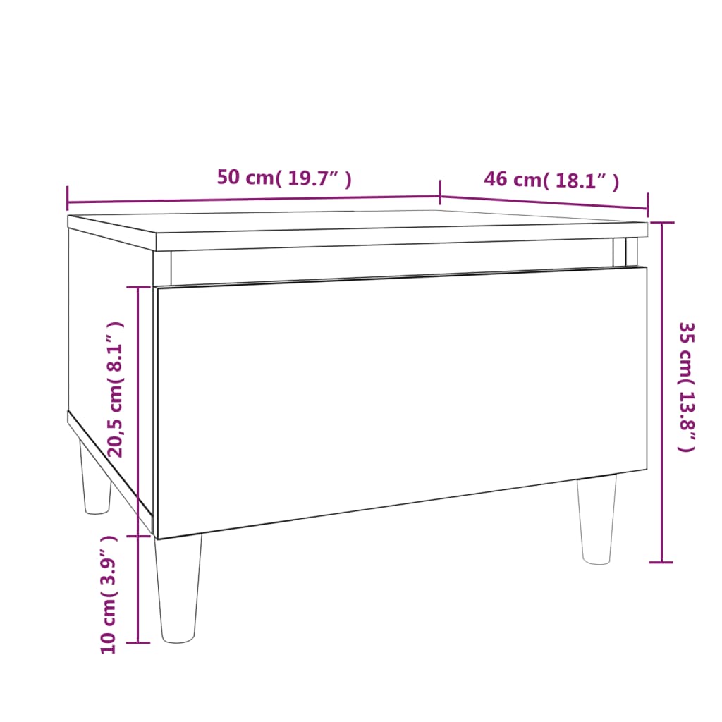 vidaXL Tables d'appoint 2 pcs Gris Sonoma 50x46x35 cm Bois d'ingénierie